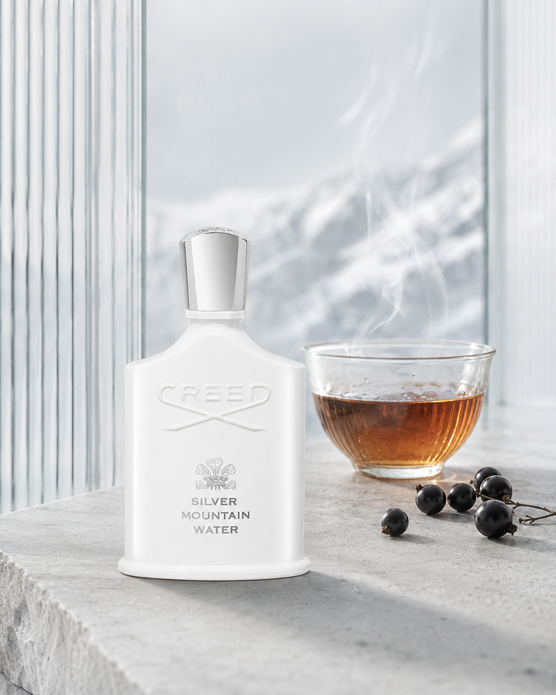 Creed Silver Mountain Water Eau de Parfum - صورة حملة عطرية: 04 tea blackcurrant studio