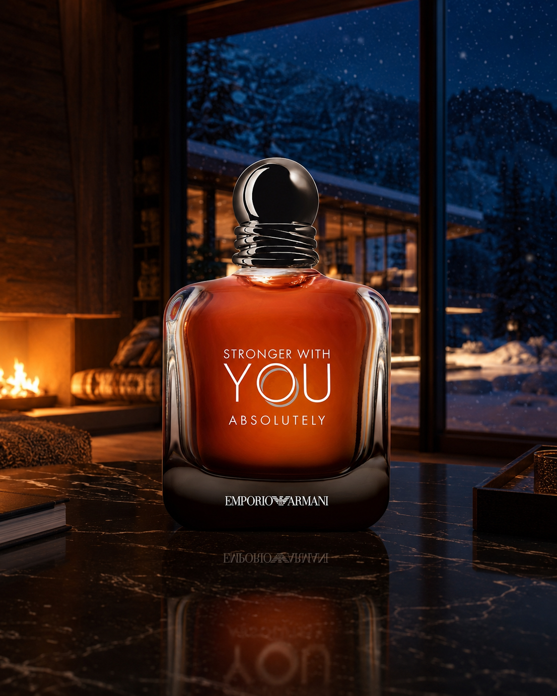 Emporio Armani Stronger With You Absolutely Parfum - صورة حملة عطرية: 09 winter chalet
