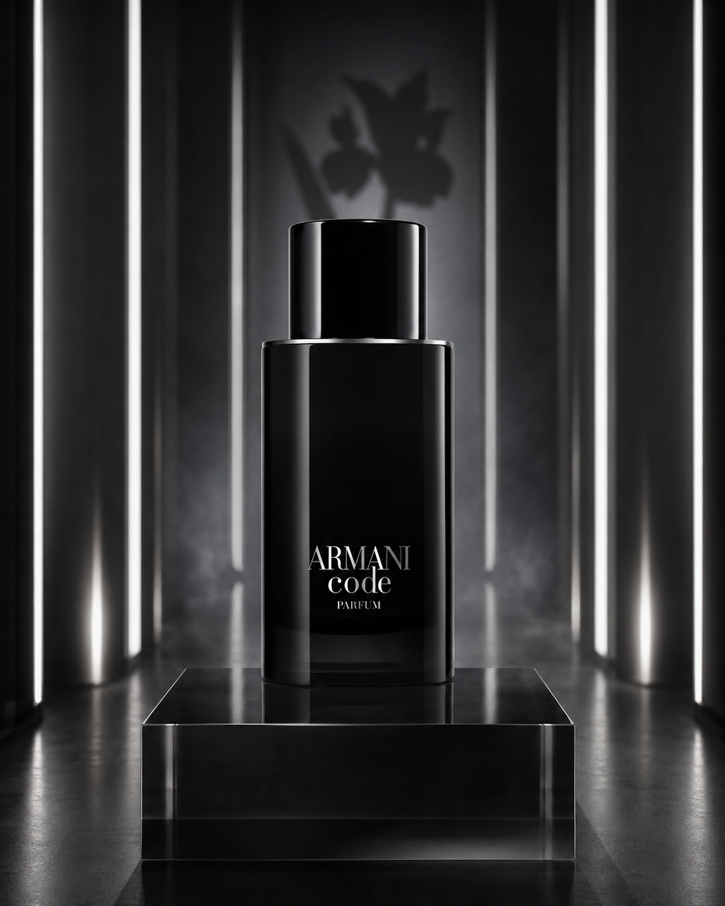 Giorgio Armani Armani Code Parfum - صورة حملة عطرية: 06 campaign dark glass corridor