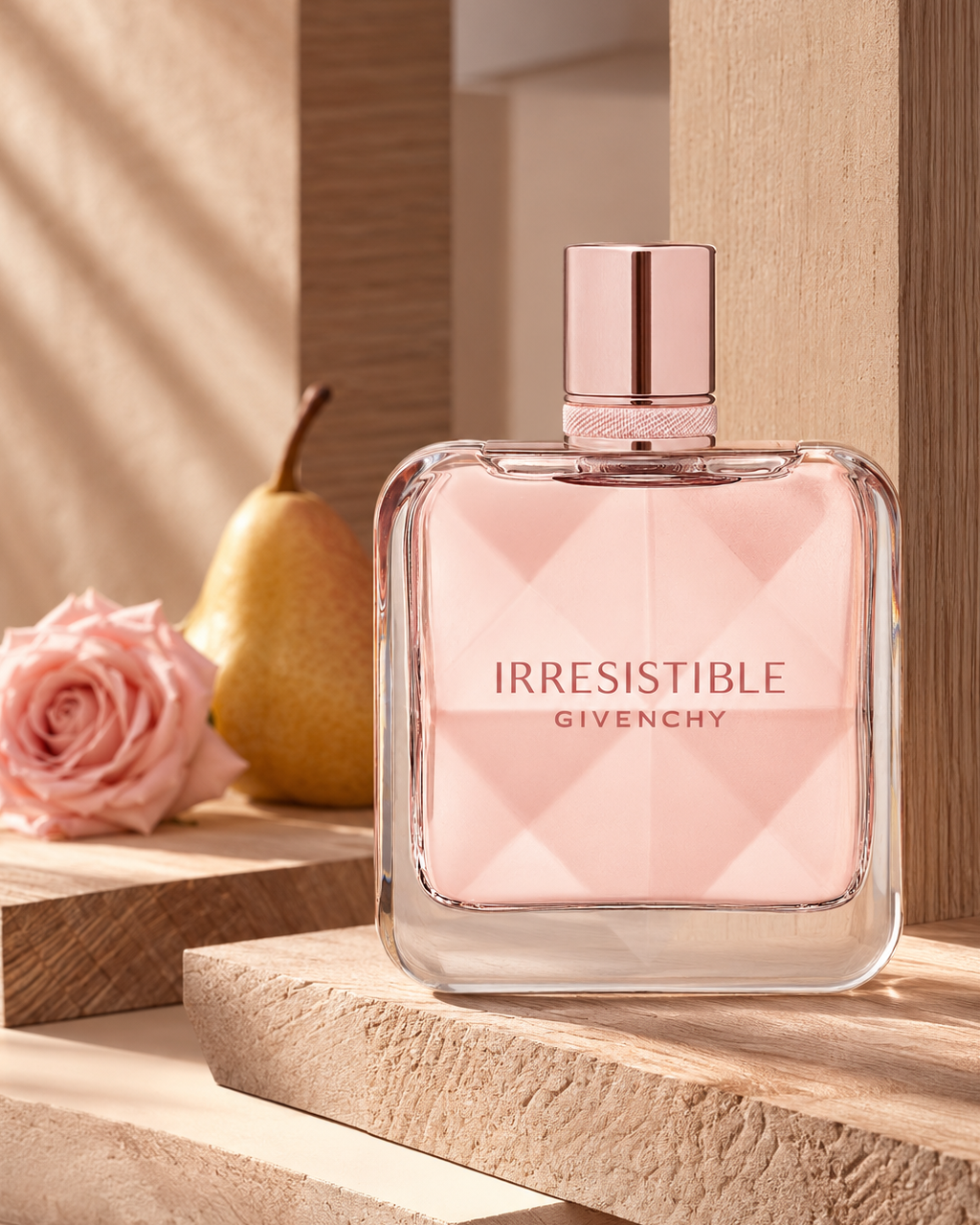 Givenchy Irresistible Eau de Parfum - صورة حملة عطرية: 03 campaign blond wood architecture