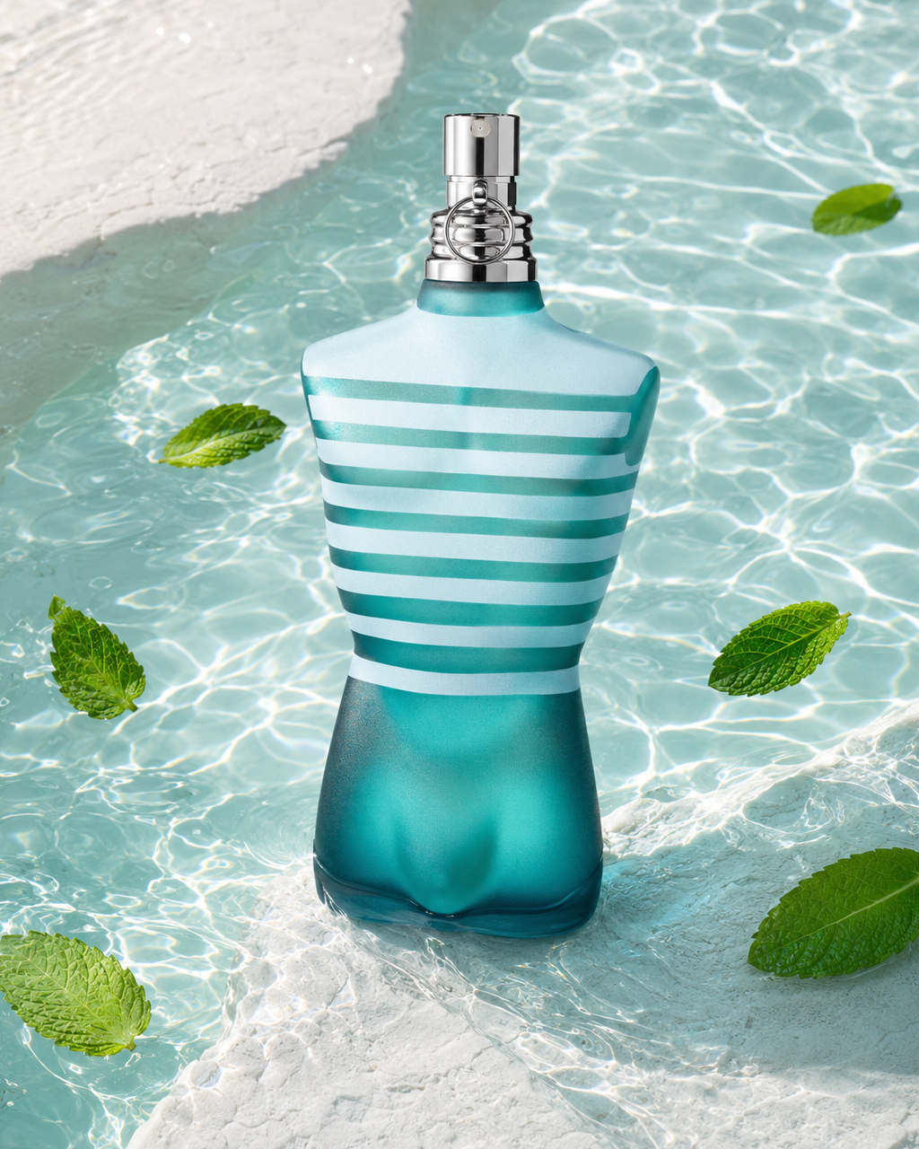 Jean Paul Gaultier Le Male Eau de Toilette - صورة حملة عطرية: 06 campaign mint water caustics