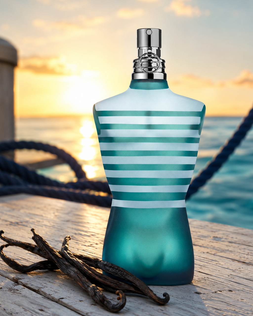 Jean Paul Gaultier Le Male Eau de Toilette - صورة حملة عطرية: 08 campaign vanilla sunrise deck