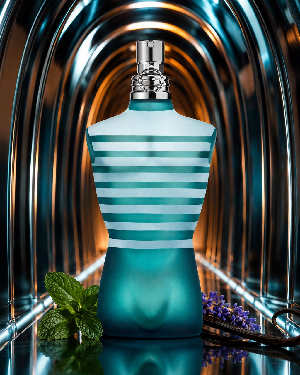 Jean Paul Gaultier Le Male Eau de Toilette - صورة حملة عطرية: 09 campaign chrome tunnel
