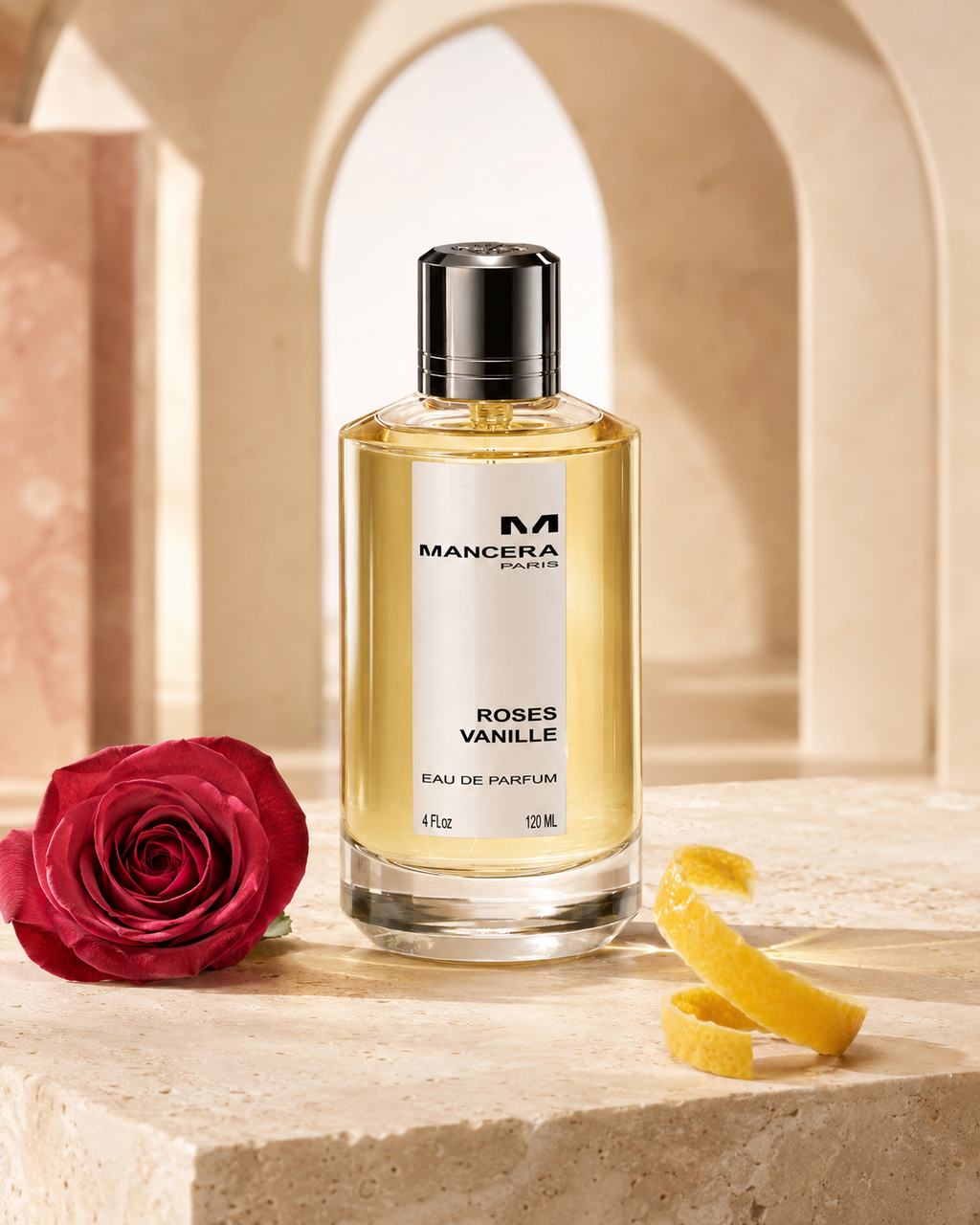 Mancera Roses Vanille Eau de Parfum 120ml - صورة حملة عطرية: 02 campaign ivory rose lemon