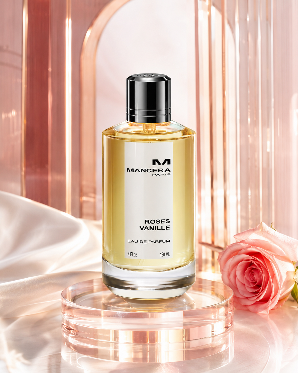 Mancera Roses Vanille Eau de Parfum 120ml - صورة حملة عطرية: 06 campaign rose glass architecture