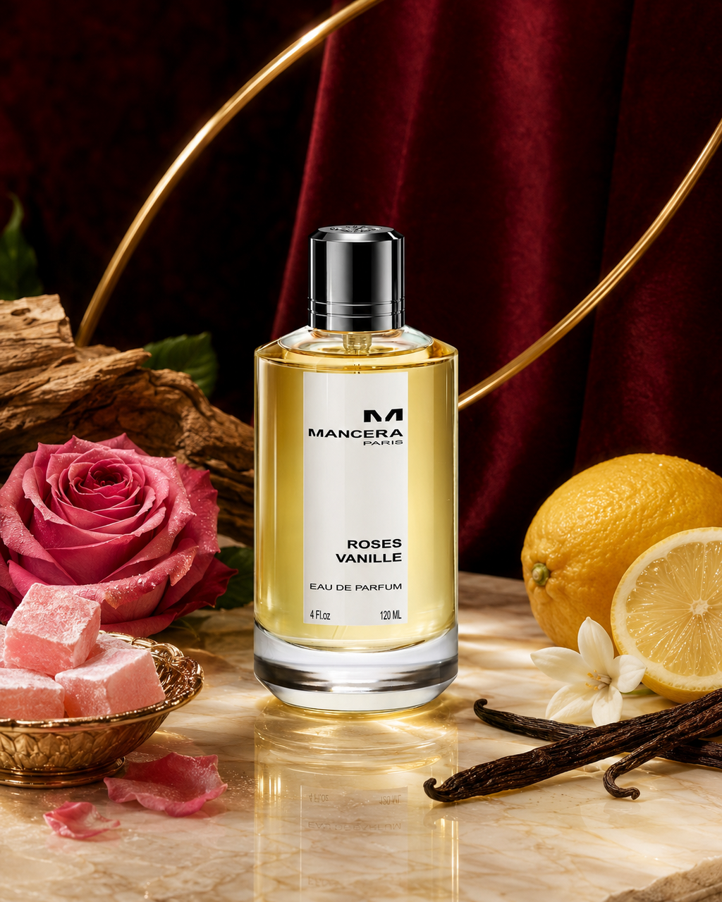 Mancera Roses Vanille Eau de Parfum 120ml - صورة حملة عطرية: 09 campaign cream onyx finale
