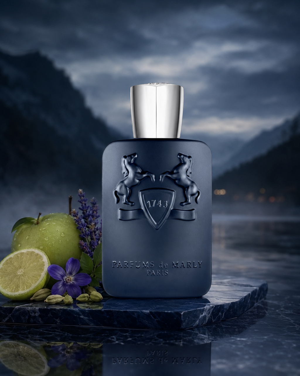 Parfums de Marly Layton Eau de Parfum - صورة حملة عطرية: 07 campaign rain navy marble
