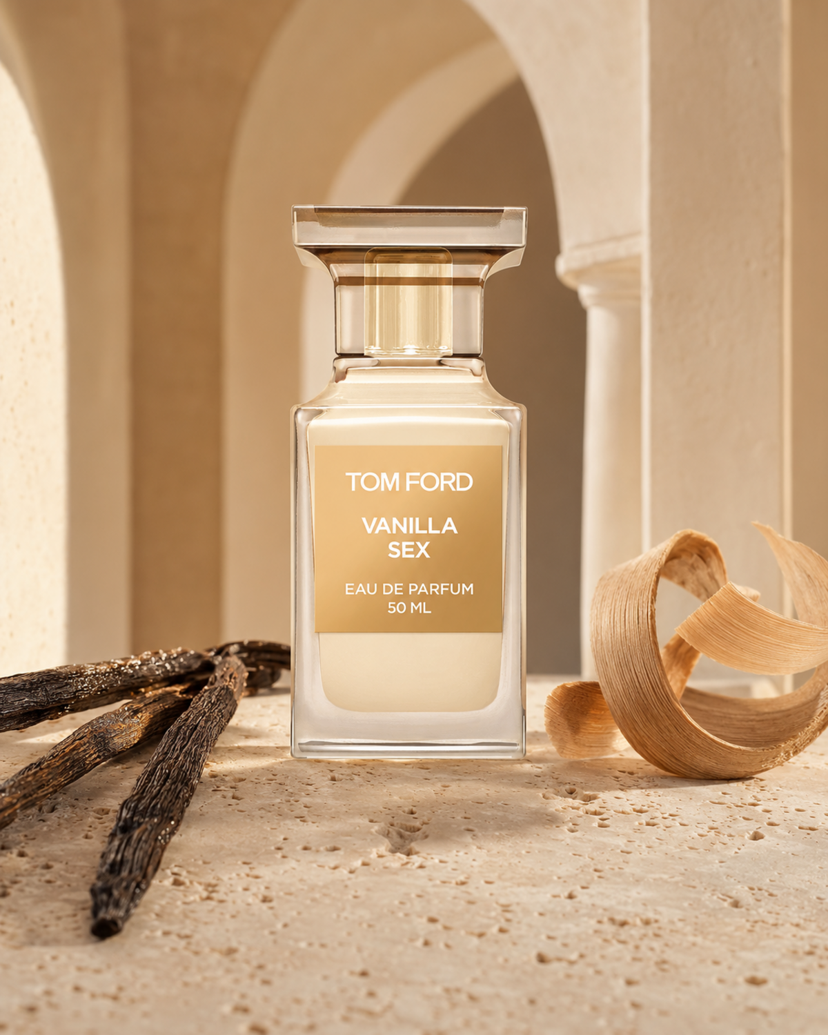 Tom Ford Vanilla Sex Eau de Parfum - صورة حملة عطرية: 02 campaign vanilla sandalwood arches