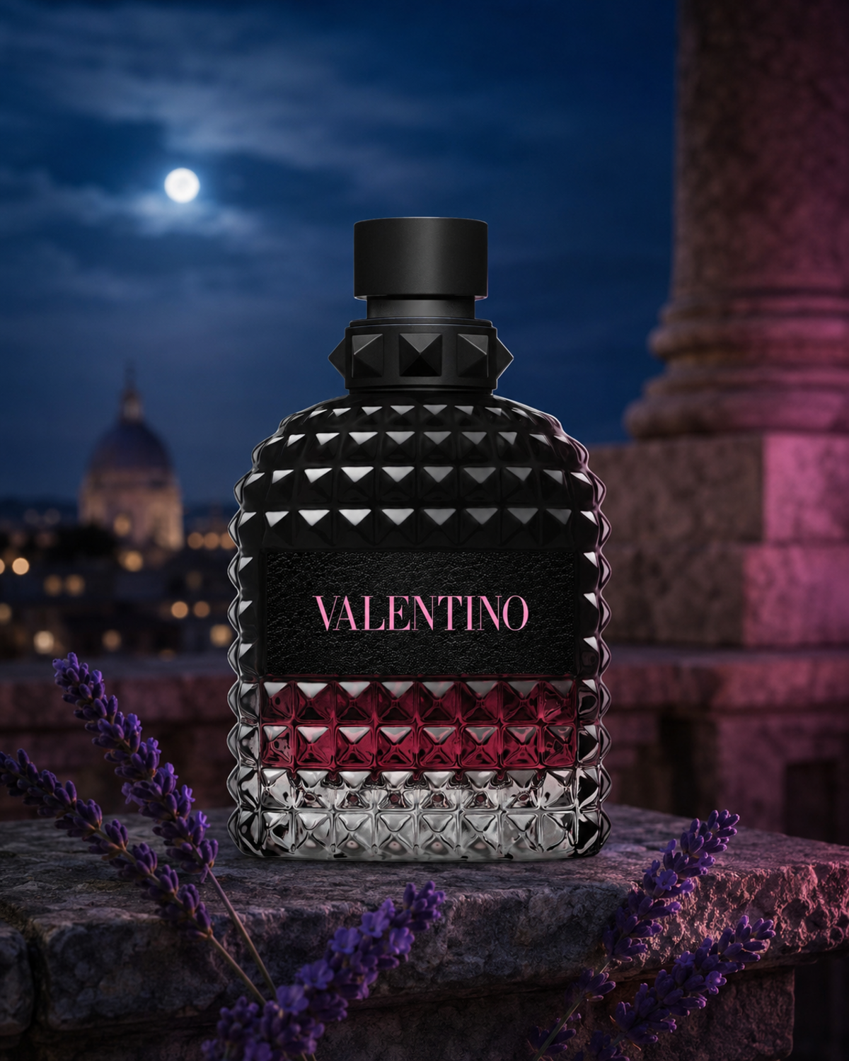 Valentino Uomo Born in Roma Intense Eau de Parfum - صورة حملة عطرية: 03 campaign lavandin midnight terrace