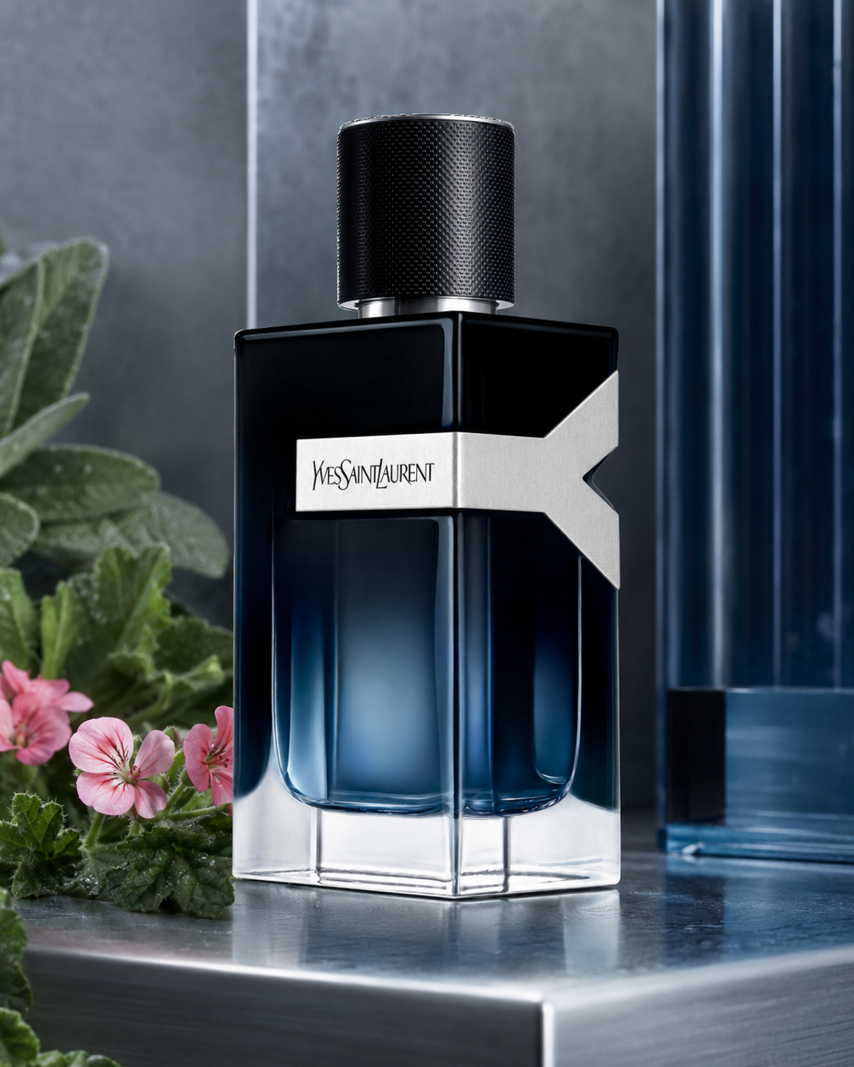 Yves Saint Laurent Y Eau de Parfum - صورة حملة عطرية: 03 campaign geranium steel garden