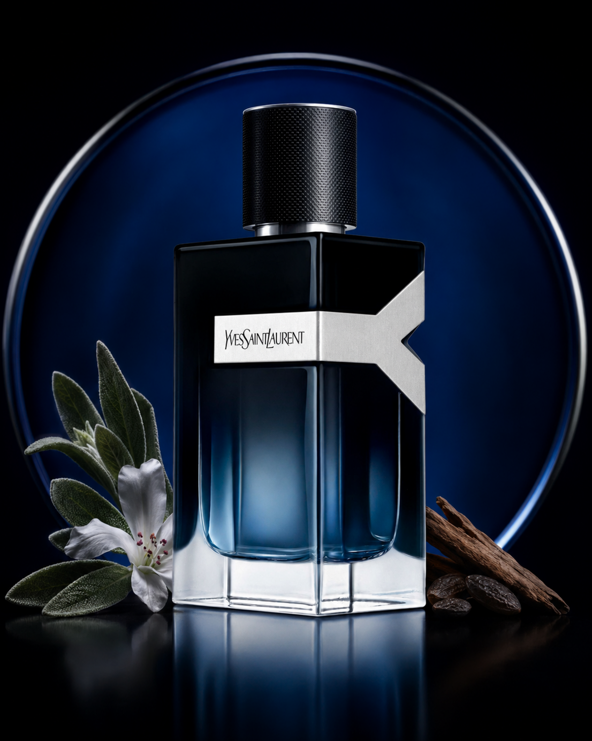 Yves Saint Laurent Y Eau de Parfum - صورة حملة عطرية: 08 campaign blue glass eclipse